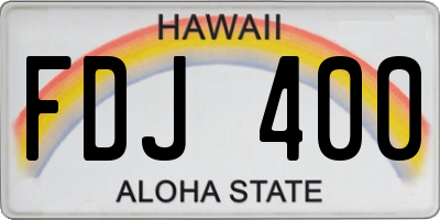 HI license plate FDJ400