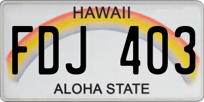 HI license plate FDJ403
