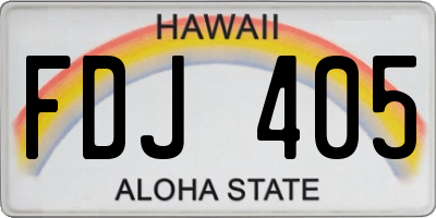 HI license plate FDJ405