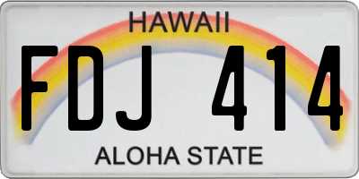 HI license plate FDJ414