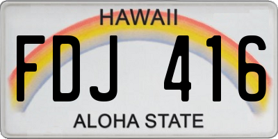 HI license plate FDJ416