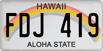 HI license plate FDJ419