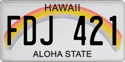 HI license plate FDJ421