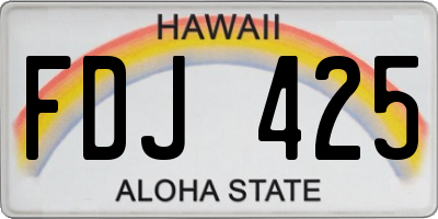 HI license plate FDJ425