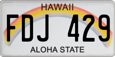 HI license plate FDJ429