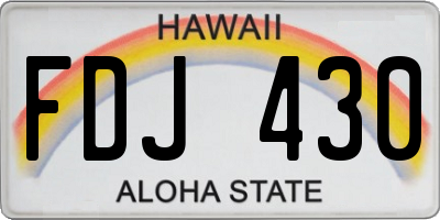 HI license plate FDJ430