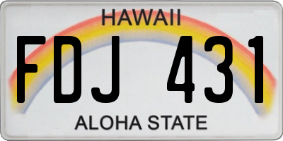 HI license plate FDJ431