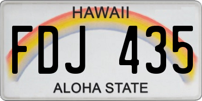 HI license plate FDJ435