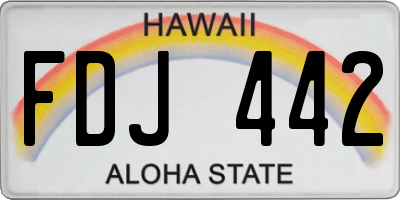 HI license plate FDJ442