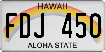 HI license plate FDJ450