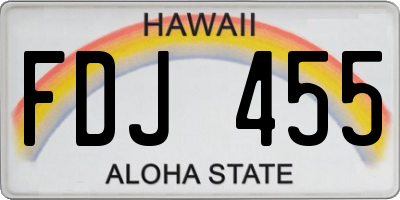 HI license plate FDJ455