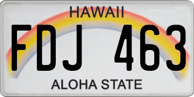 HI license plate FDJ463