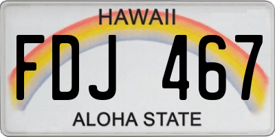 HI license plate FDJ467