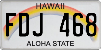 HI license plate FDJ468