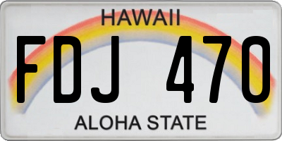 HI license plate FDJ470