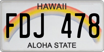 HI license plate FDJ478