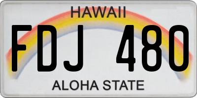 HI license plate FDJ480