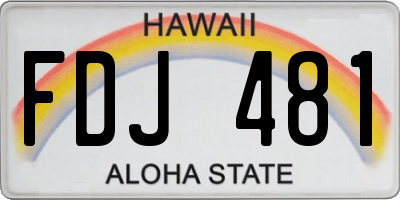 HI license plate FDJ481