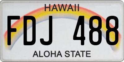 HI license plate FDJ488