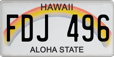 HI license plate FDJ496