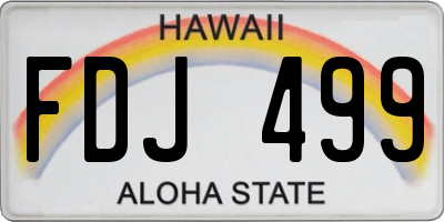 HI license plate FDJ499