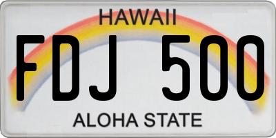 HI license plate FDJ500