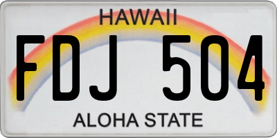 HI license plate FDJ504