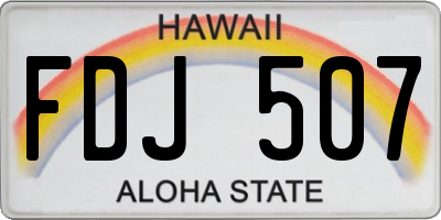 HI license plate FDJ507