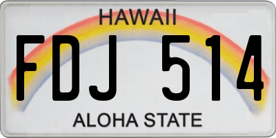 HI license plate FDJ514