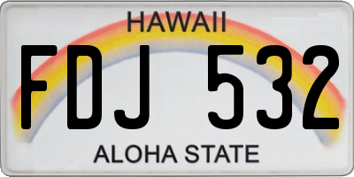 HI license plate FDJ532