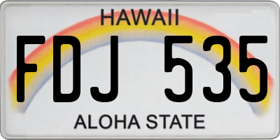 HI license plate FDJ535