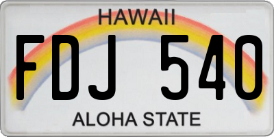 HI license plate FDJ540