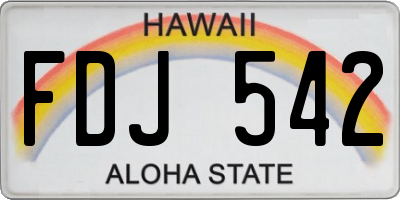 HI license plate FDJ542