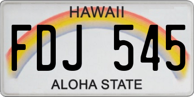 HI license plate FDJ545