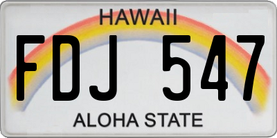 HI license plate FDJ547
