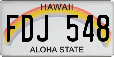 HI license plate FDJ548