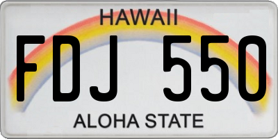 HI license plate FDJ550