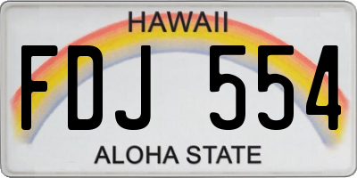 HI license plate FDJ554
