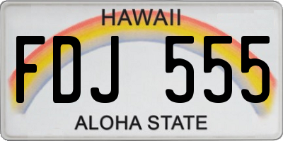 HI license plate FDJ555