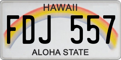 HI license plate FDJ557