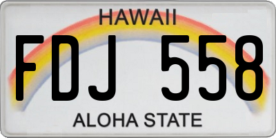 HI license plate FDJ558