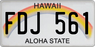 HI license plate FDJ561
