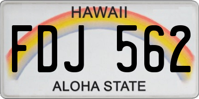 HI license plate FDJ562