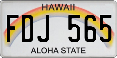 HI license plate FDJ565