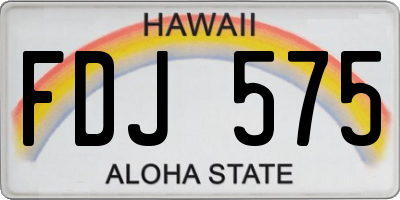 HI license plate FDJ575