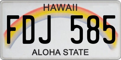 HI license plate FDJ585