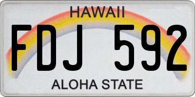HI license plate FDJ592