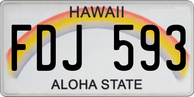 HI license plate FDJ593