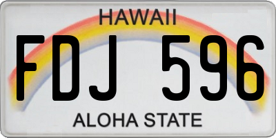 HI license plate FDJ596