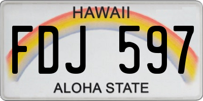 HI license plate FDJ597